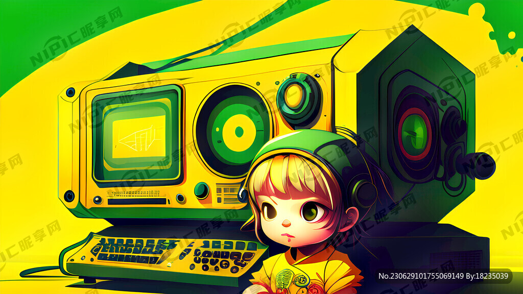 种强国梦成大国器 黄绿背景