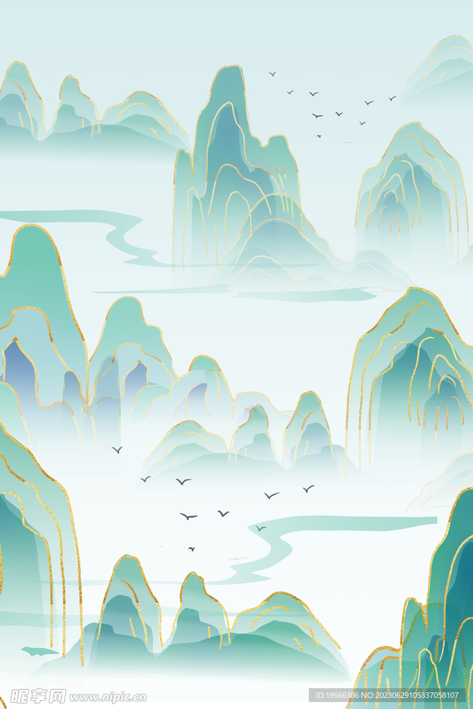 中式国潮山水