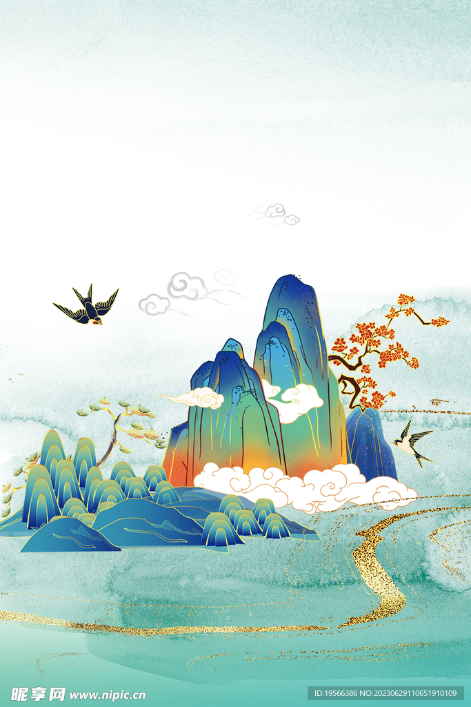 中式国潮山水