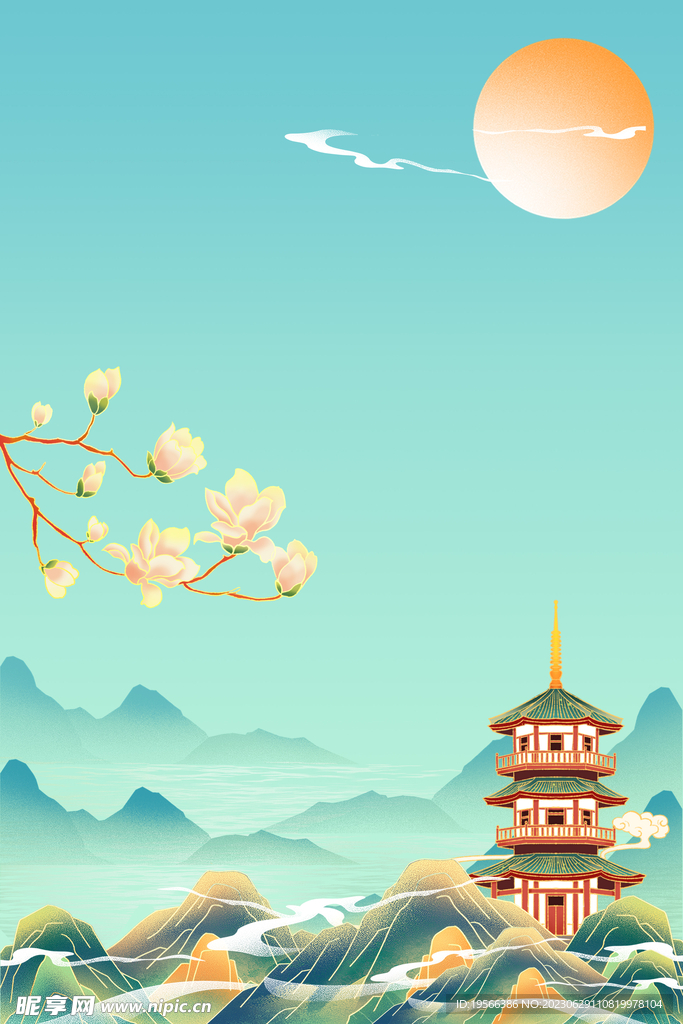 中式国潮山水