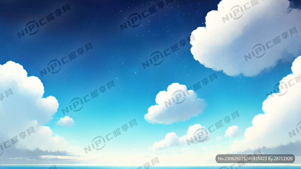 天空 蔚蓝 白云 星空