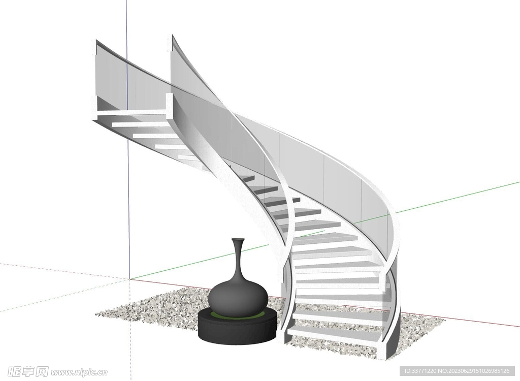 弧形楼梯模型