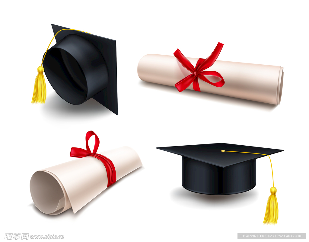 成功毕业的学生戴着学位帽和学位服照片摄影图片_ID:168029295-Veer图库