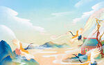 中国风山水画