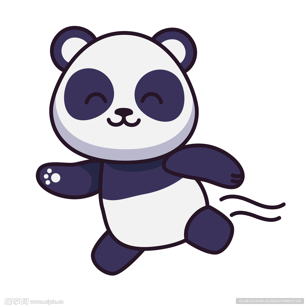 矢量卡爱卡通动物大熊猫插画素材