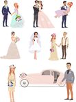 卡通新婚夫妇