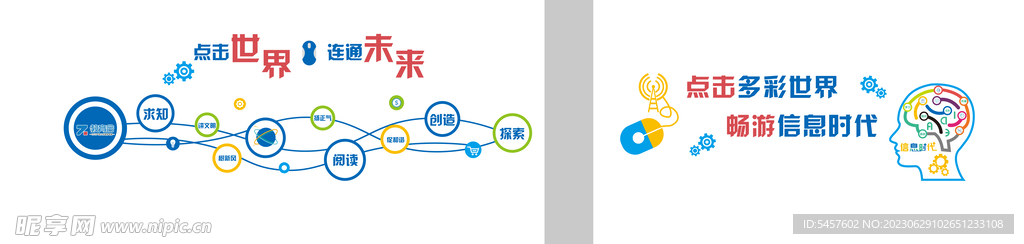 学校微机室形象文化墙