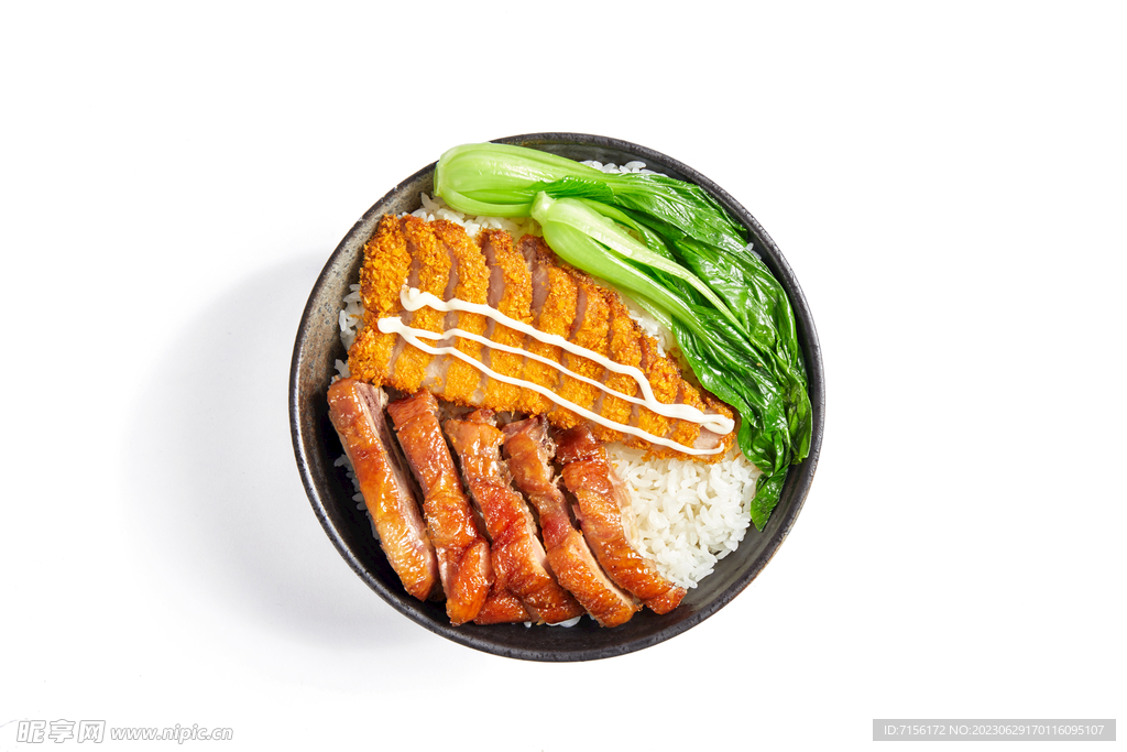 鸡排烧鸭套餐饭