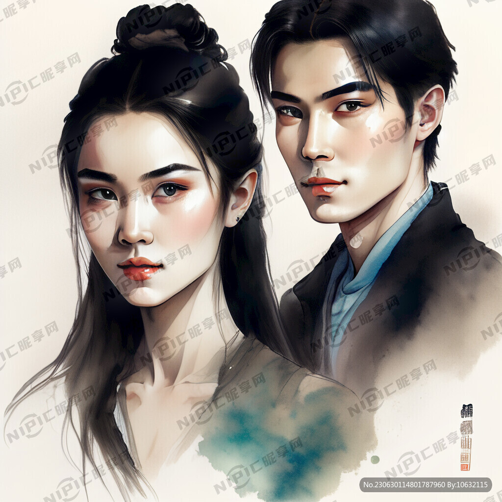 中国风 帅哥 美女