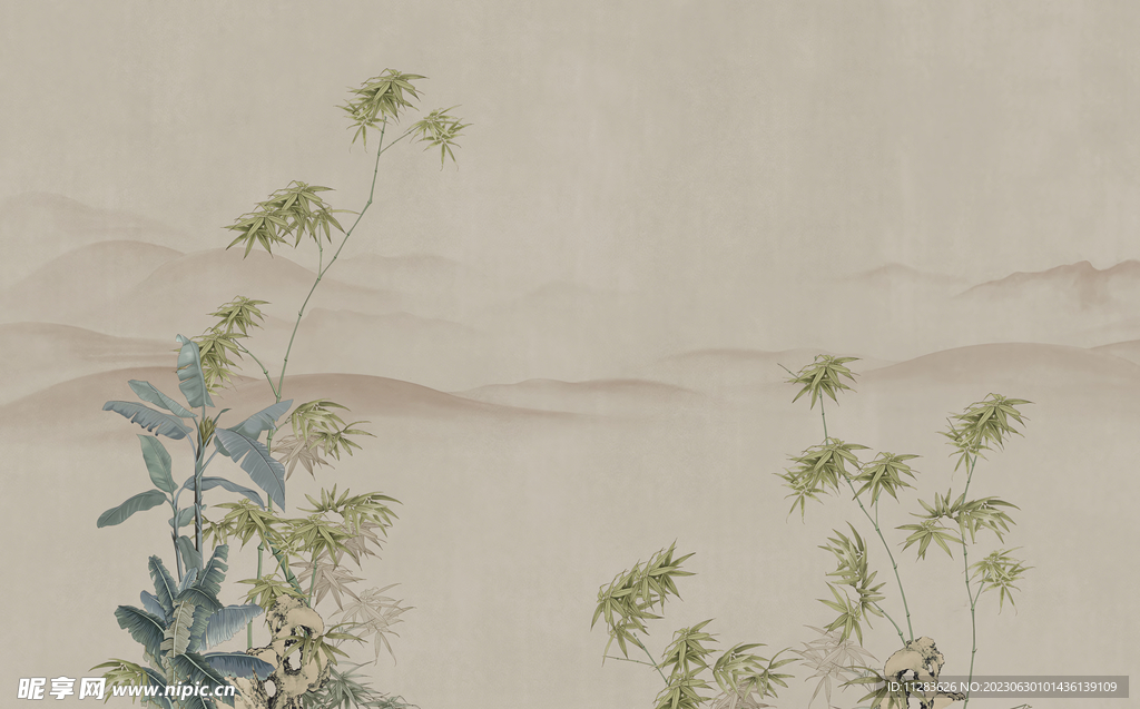 水墨花朵
