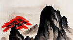红色革命元素，家训，，山石元素，中国风