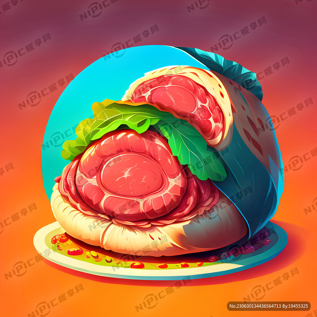 肚包肉 圆的 美味 色彩明亮