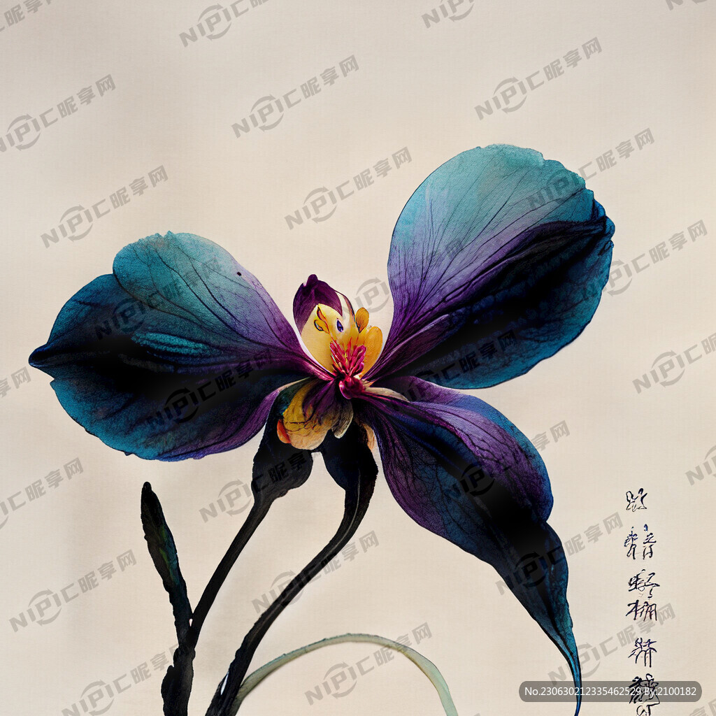 兰花 中国风 中国画