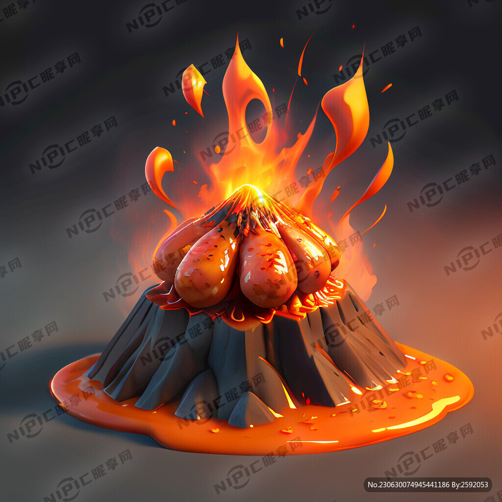 爆汁火山石烤肠