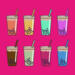 卡通奶茶