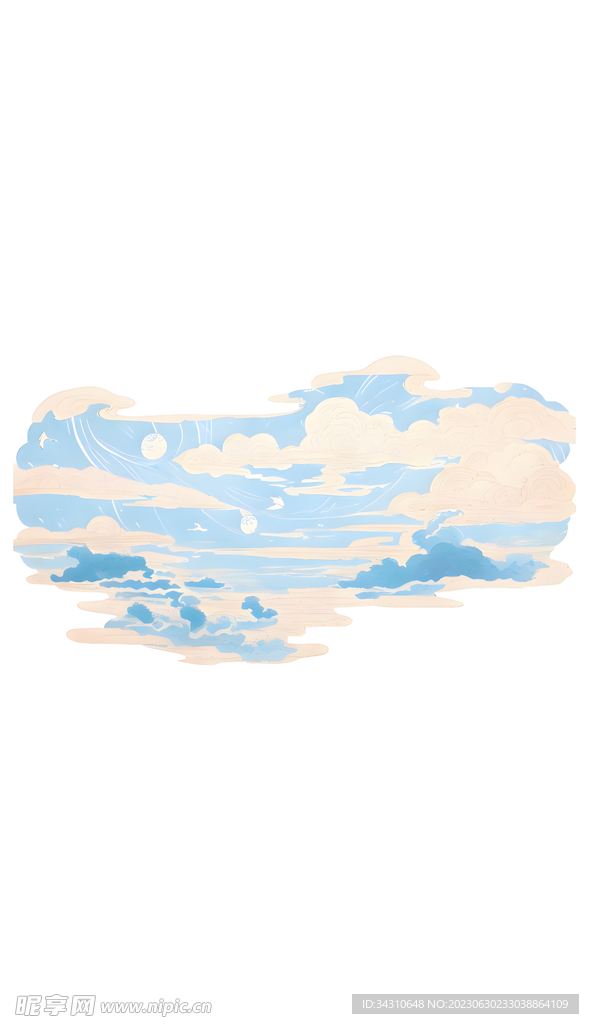 卡通云朵云层天空白云蓝天乌云