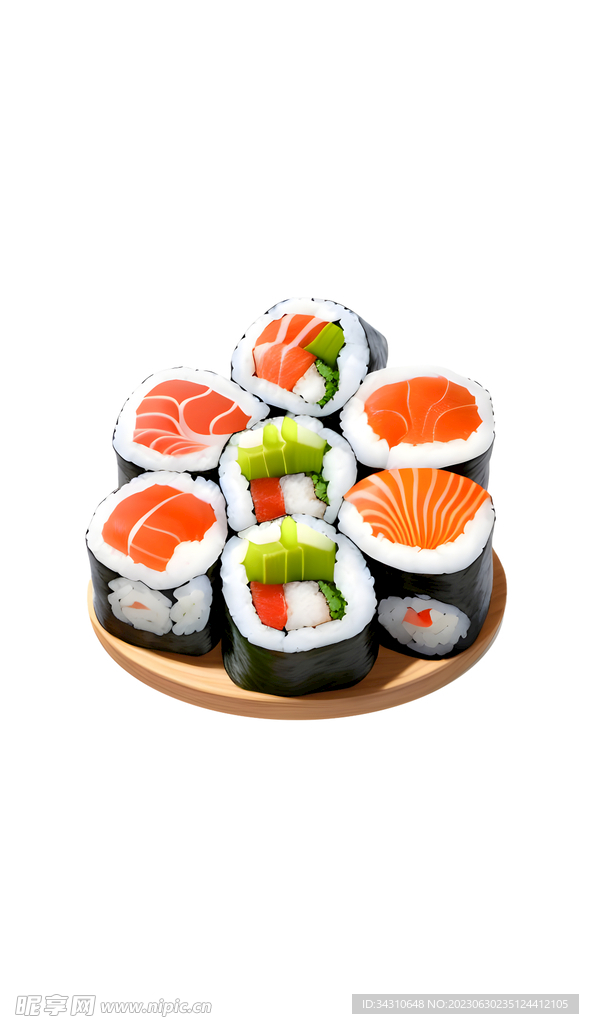 免抠寿司饭团日本料理食物外卖 