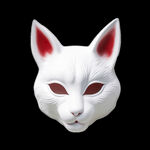 动物猫头白色面具免抠元素