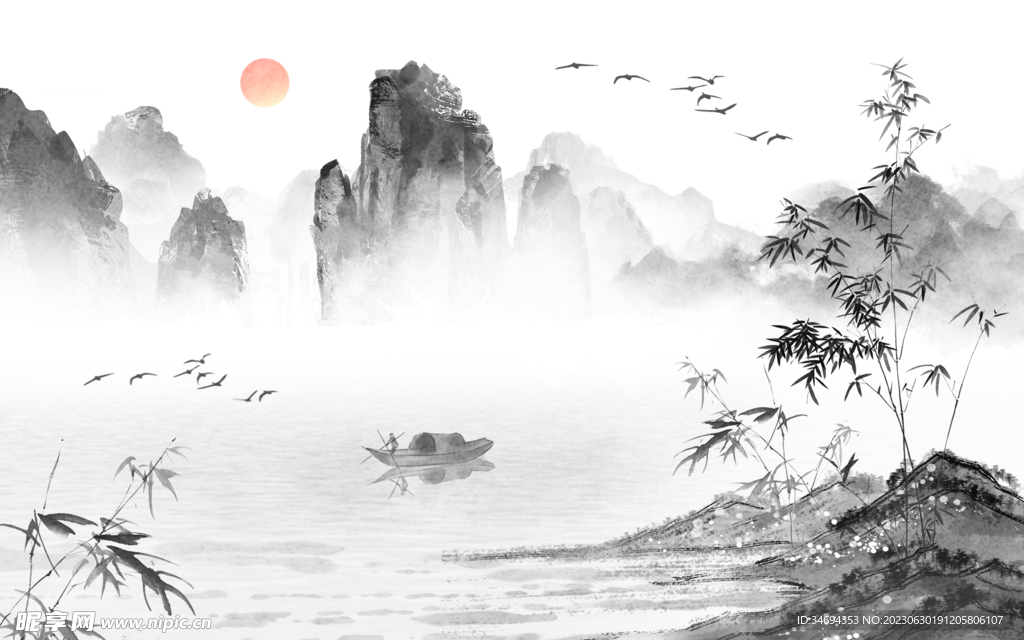 中国风山水画