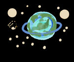 宇宙银河地球和小行星