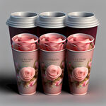 一杯七百塑料杯装着的玫瑰葡萄茶
