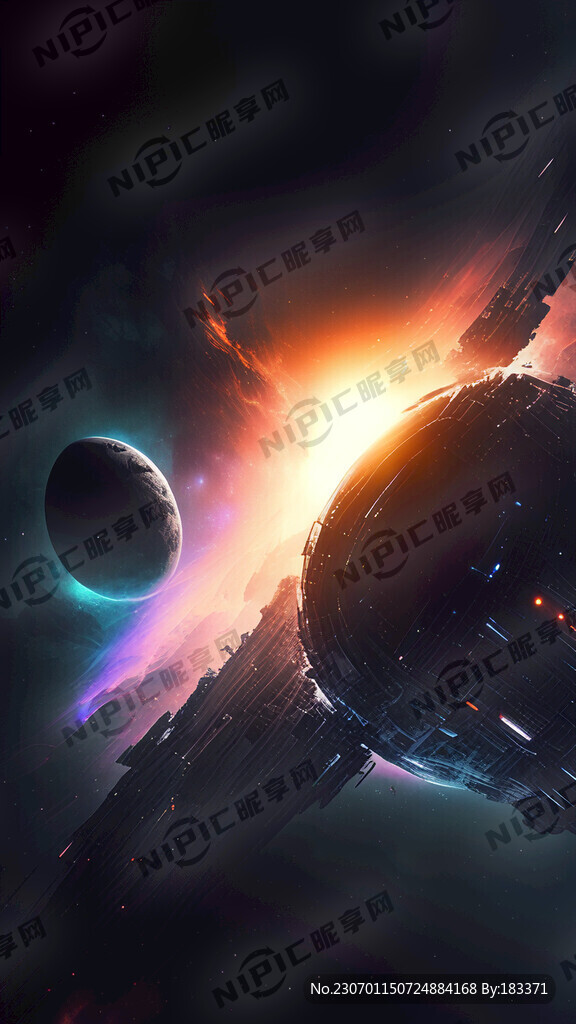 AI创作图科技 黑暗 宇宙 空间nipic.com-昵图网