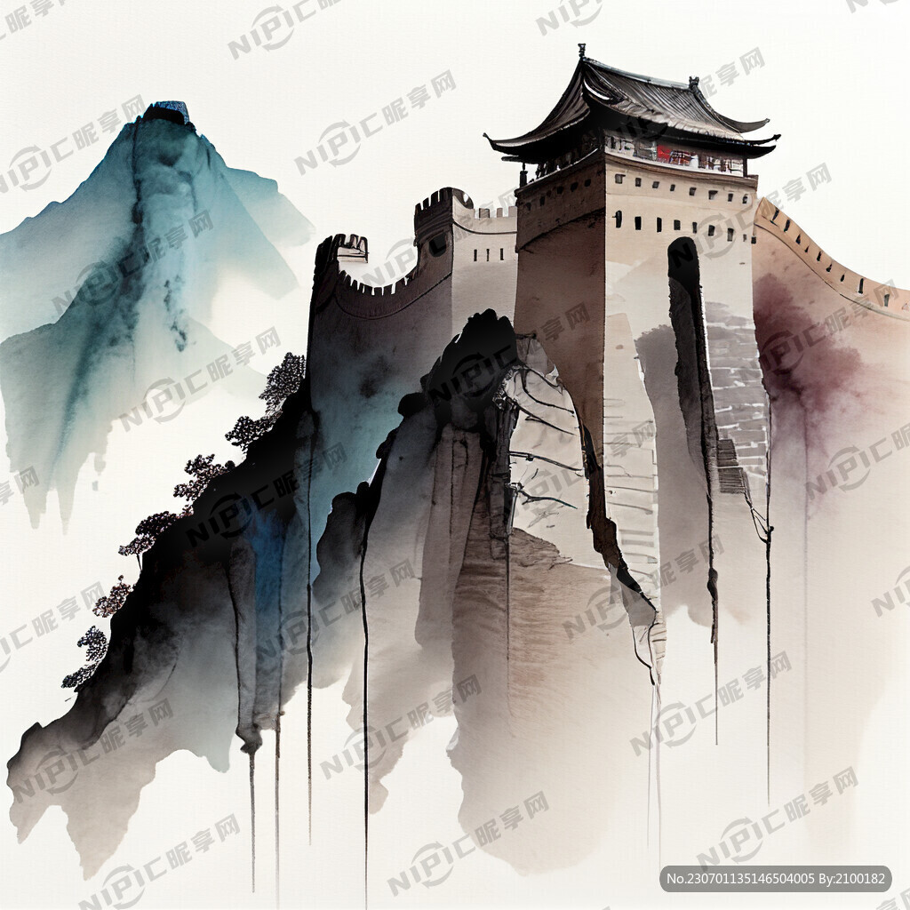 长城 中国风 中国画