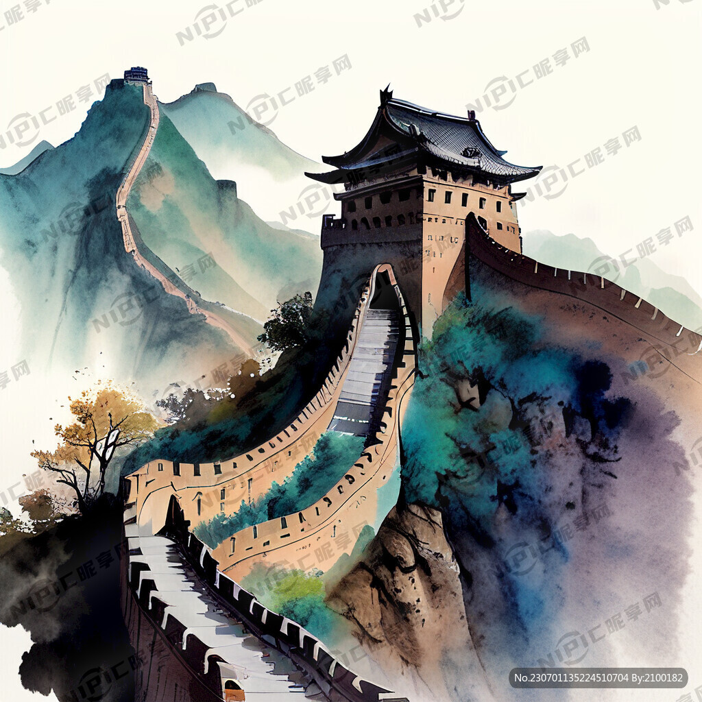 长城 中国风 中国画