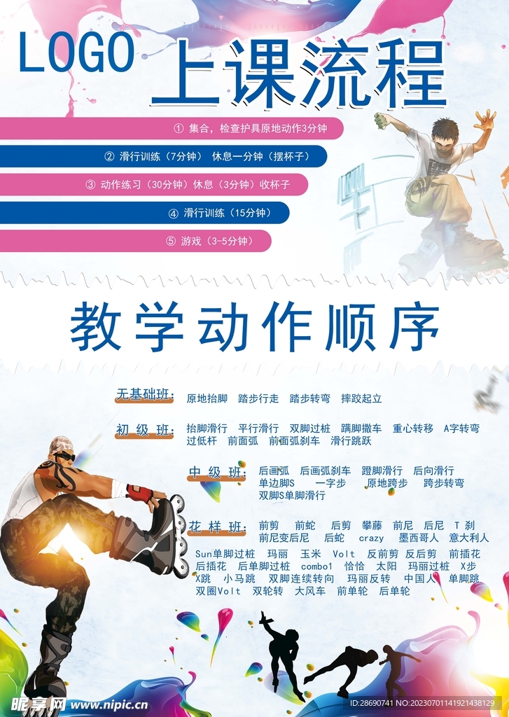 轮滑课程海报