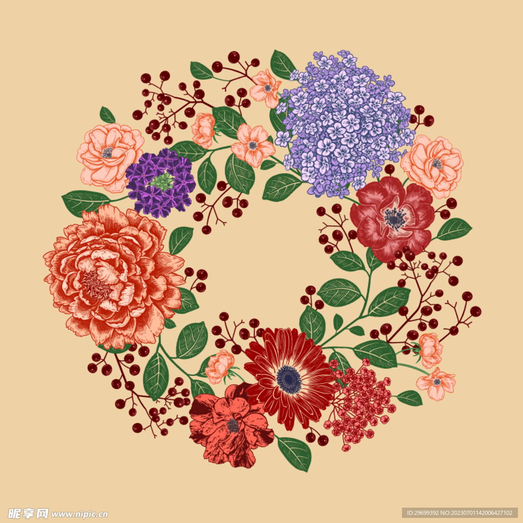手绘花卉