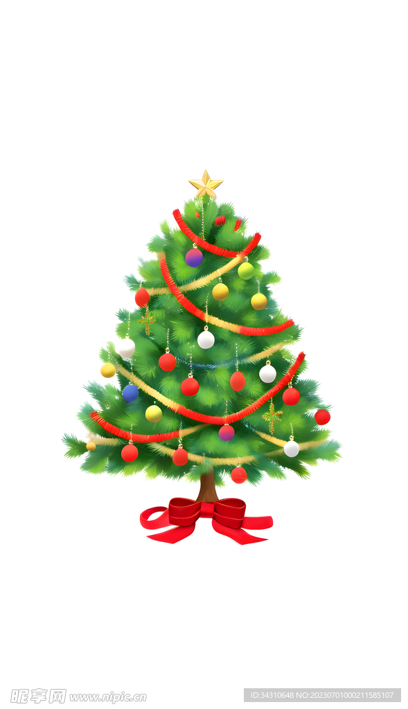 免抠圣诞节圣诞树装饰小树卡通