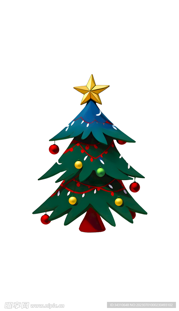 免抠圣诞节圣诞树装饰小树卡通