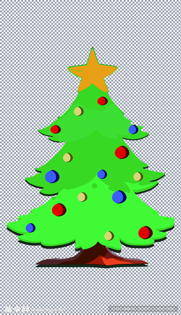 圣诞节圣诞树装饰小树卡通手绘