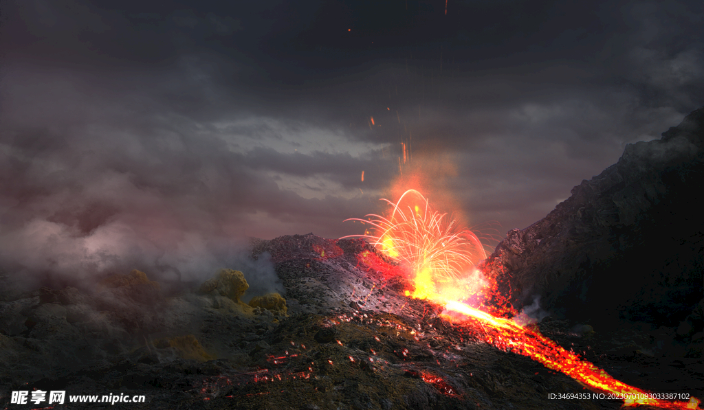 火山喷发 