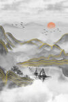  中国风 山水 