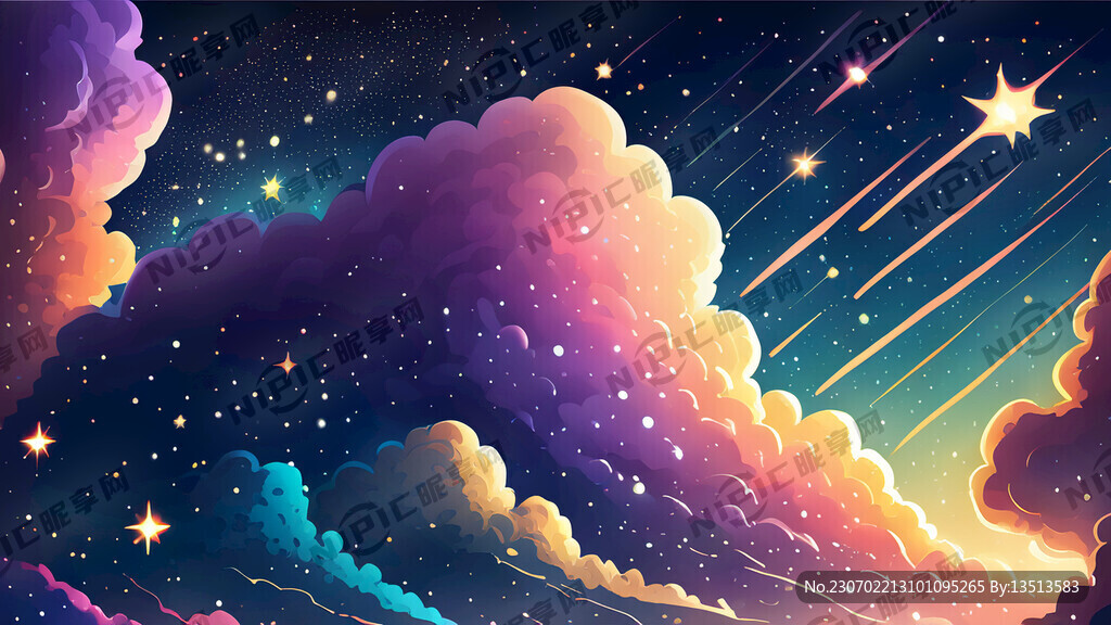 梦幻唯美卡通夜空 超高清