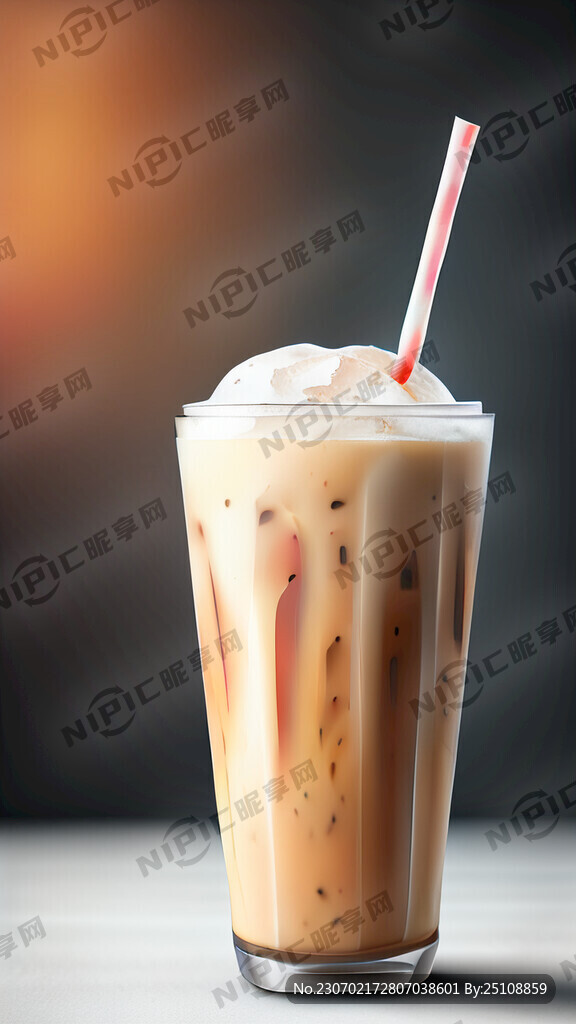 白桃水果冰咖啡