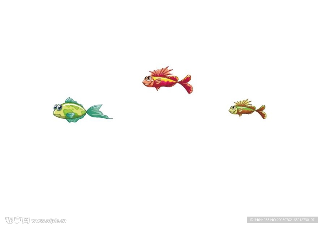 海洋卡通鱼类
