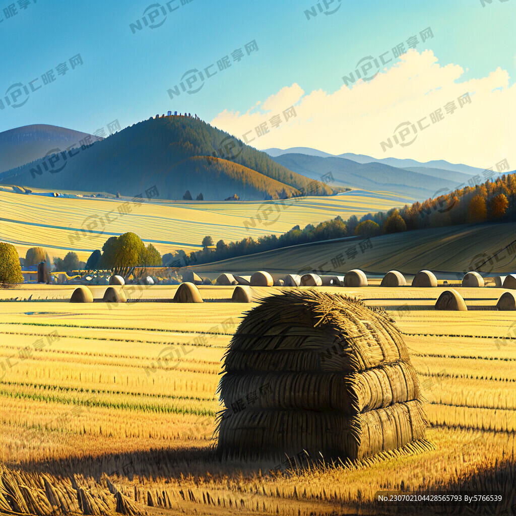 秋天 收割后的庄稼地