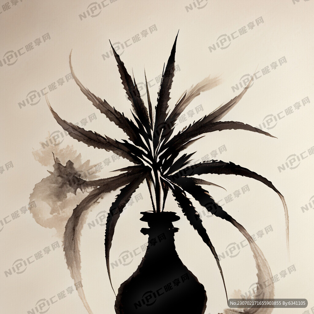 五指峰 水墨 简单