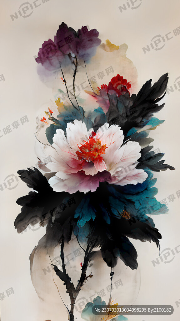花开富贵 中国风 中国画