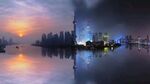 上海夜景日景对比