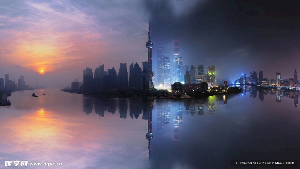 上海夜景日景对比