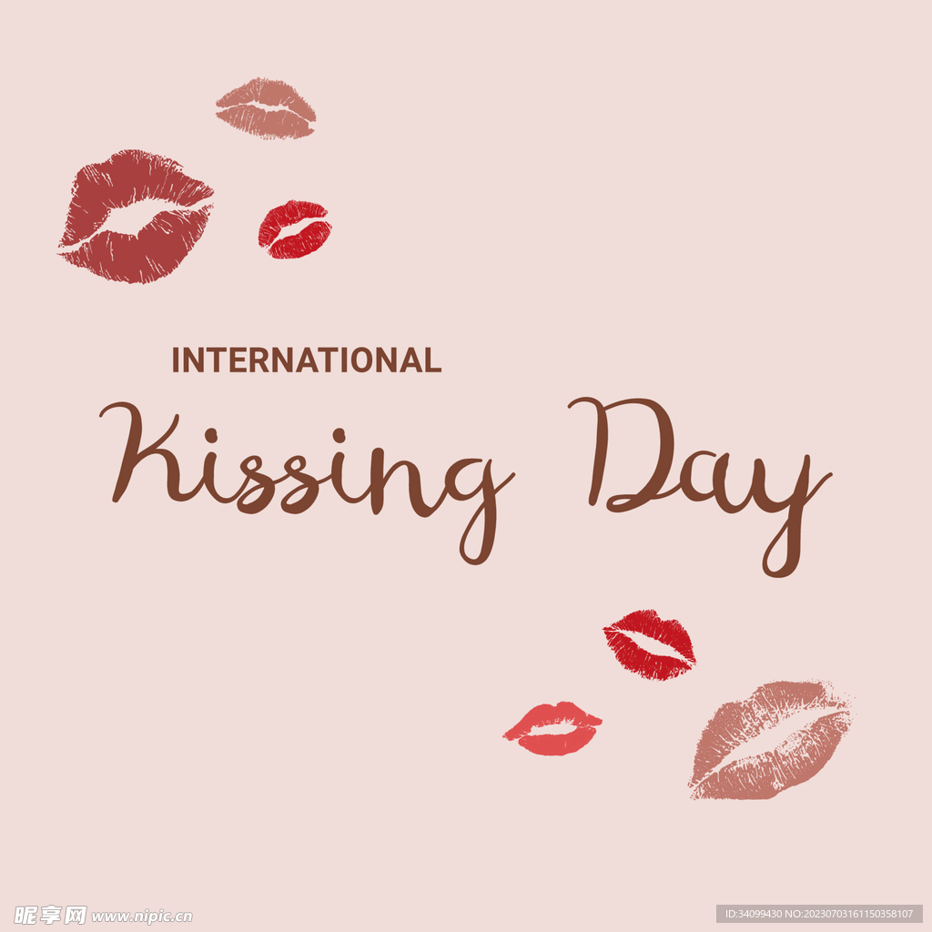 国际接吻日素材