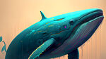 赛博风格的鲸鱼