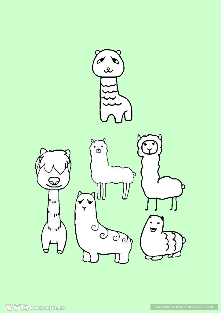 简笔画羊驼