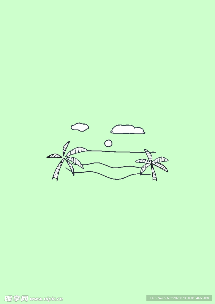 简笔画椰树