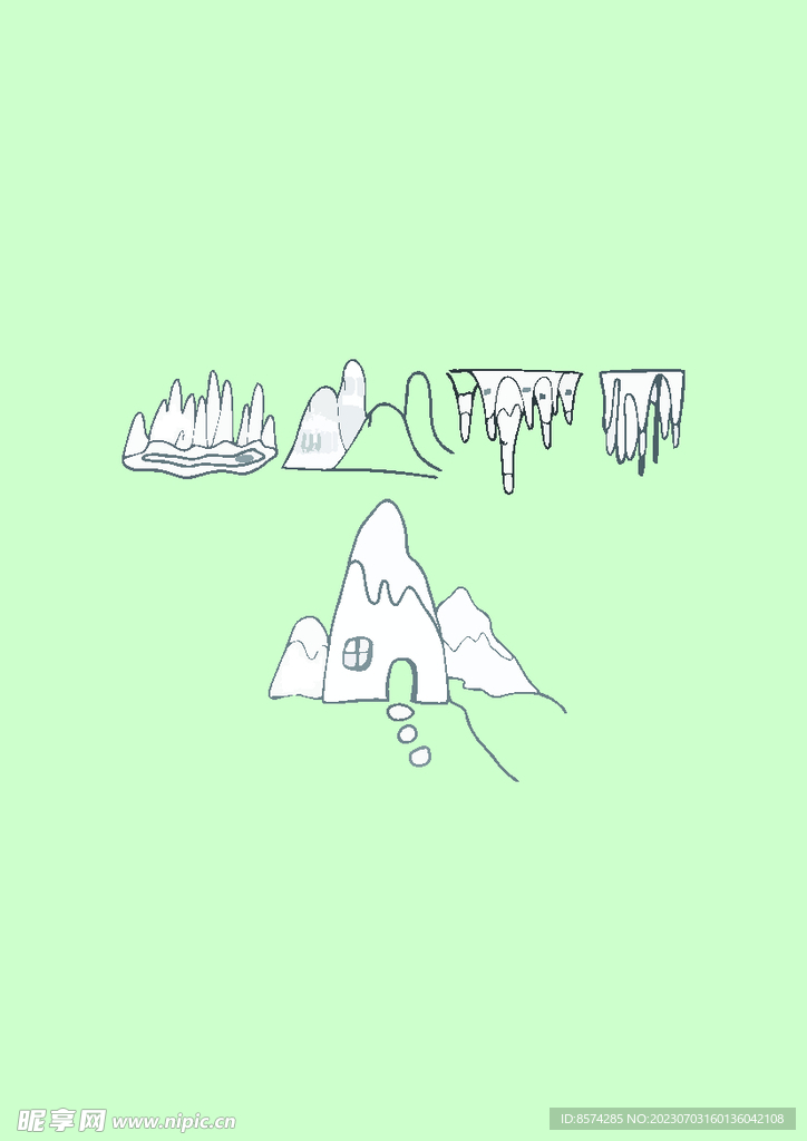 简笔画山