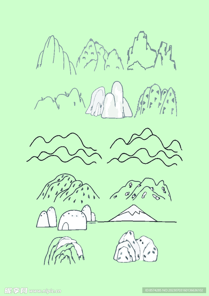 简笔画山