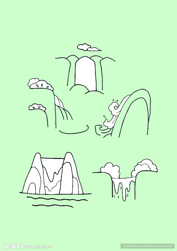 简笔画山水